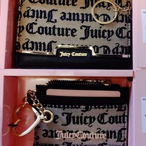 💝 2 Piece Juicy Couture Black Beige Card Case Set